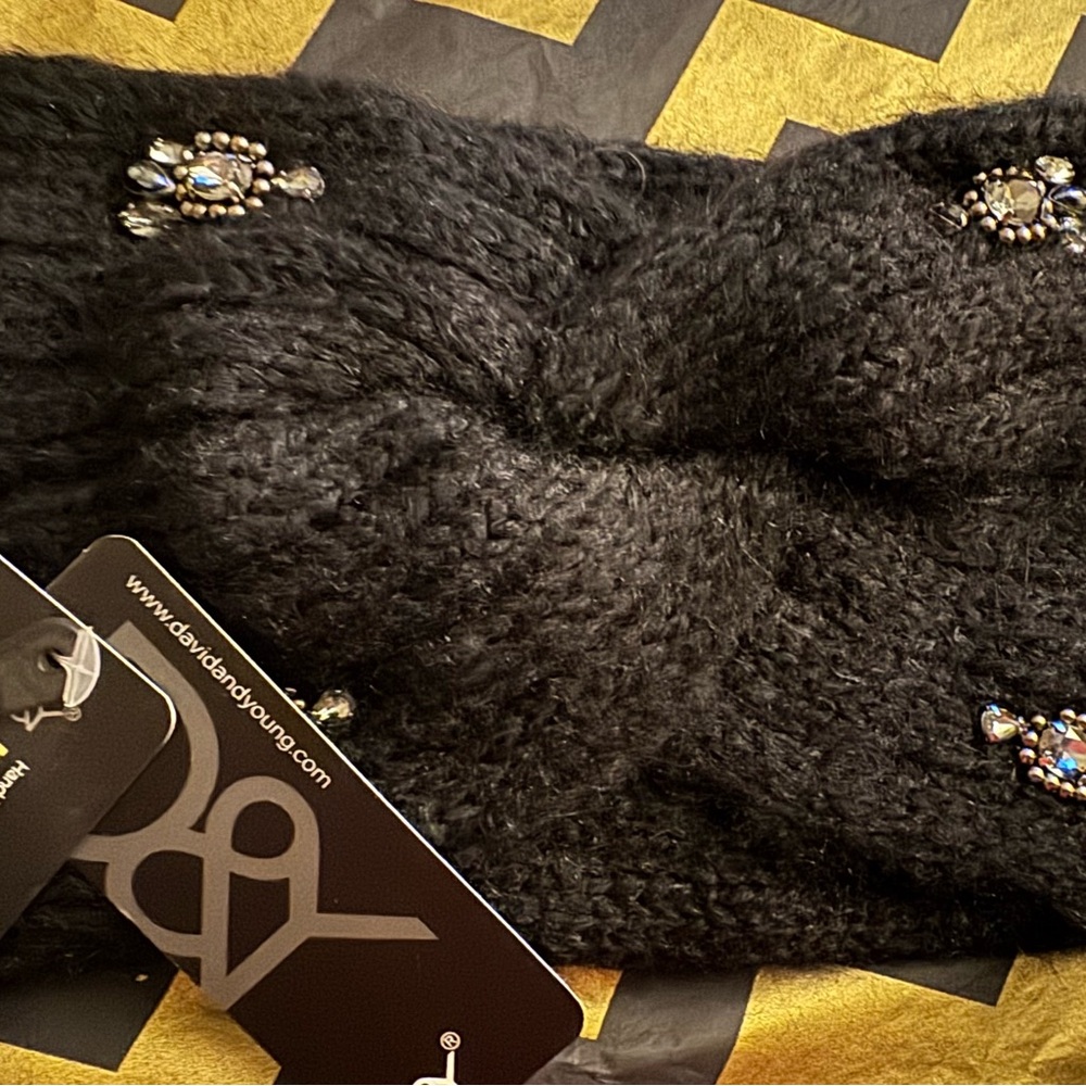 David and Young Black Crystal Embellished Headband